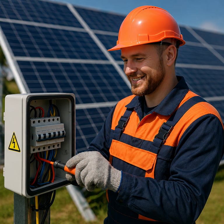 Elektrikář pro instalaci fotovoltaických elektráren